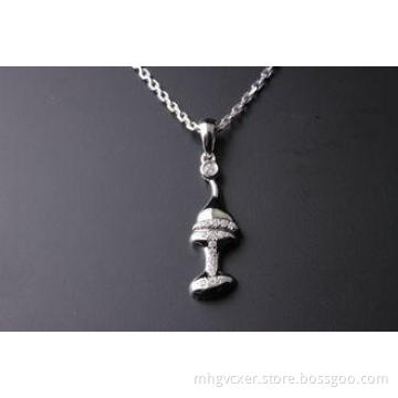 Handcrafted Silver CZ Pendant , girls personalized cz jewel